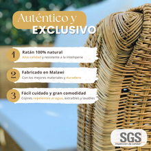 Cargar imagen en el visor de la galería, Conjunto de exterior mimbre natural. Masions du monde