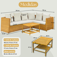 Load image into Gallery viewer, CLASSIC OR CORNER GARDEN SET IN NATURAL RATTAN