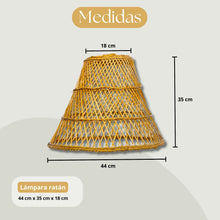Cargar imagen en el visor de la galería, LÁMPARA DE TECHO DE RATÁN NATURAL