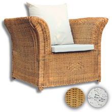 Cargar imagen en el visor de la galería, Butaca mimbre natural estilo colonial. Masions du monde