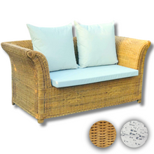 Cargar imagen en el visor de la galería, Sofá doble ratan natural estilo colonial. Masions du monde