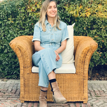 Cargar imagen en el visor de la galería, Butaca mimbre natural estilo colonial. Masions du monde