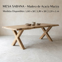 Cargar imagen en el visor de la galería, Mesa comedor SABANA 160cm madera acacia