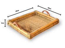 Charger l'image dans la galerie, MAMBA MUEBLES BANDEJA AFRICANA ARTESANAL COMPLEMENTOS BANDEJA AFRICANA DE RATÁN NATURAL
