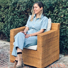 Cargar imagen en el visor de la galería, MAMBA MUEBLES BUTACA DE MIMBRE NATURAL BUTACA BUTACA LAGO MALAWI DE RATÁN NATURAL PARA EXTERIOR O COMEDOR