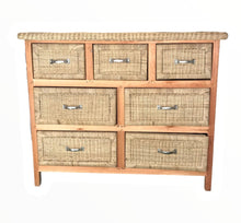Cargar imagen en el visor de la galería, MAMBA MUEBLES COMPLEMENTOS CAJONERA MASAI DE RATÁN NATURAL PARA EXTERIOR O INTERIOR