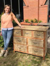 Cargar imagen en el visor de la galería, MAMBA MUEBLES COMPLEMENTOS CAJONERA MASAI DE RATÁN NATURAL PARA EXTERIOR O INTERIOR