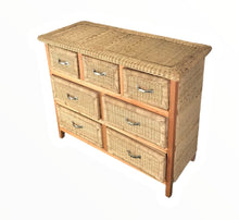 Cargar imagen en el visor de la galería, MAMBA MUEBLES COMPLEMENTOS CAJONERA MASAI DE RATÁN NATURAL PARA EXTERIOR O INTERIOR