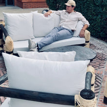 Charger l'image dans la galerie, MAMBA MUEBLES - Muebles de jardín CONJUNTO DE JARDÍN VIÑAMARFIL DE MADERA MACIZA DE PINO Y CUERDA NATURAL SET VIÑAMARFIL COLOR CLAROSCURO