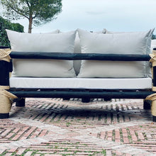 Charger l'image dans la galerie, MAMBA MUEBLES - Muebles de jardín CONJUNTO DE JARDÍN VIÑAMARFIL DE MADERA MACIZA DE PINO Y CUERDA NATURAL SET VIÑAMARFIL COLOR CLAROSCURO