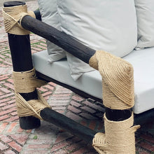 Charger l'image dans la galerie, MAMBA MUEBLES - Muebles de jardín CONJUNTO DE JARDÍN VIÑAMARFIL DE MADERA MACIZA DE PINO Y CUERDA NATURAL SET VIÑAMARFIL COLOR CLAROSCURO