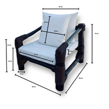 Charger l'image dans la galerie, MAMBA MUEBLES - Muebles de jardín CONJUNTO DE JARDÍN VIÑAMARFIL DE MADERA MACIZA DE PINO Y CUERDA NATURAL SET VIÑAMARFIL COLOR CLAROSCURO