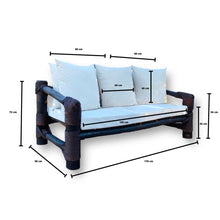 Charger l'image dans la galerie, MAMBA MUEBLES - Muebles de jardín CONJUNTO DE JARDÍN VIÑAMARFIL DE MADERA MACIZA DE PINO Y CUERDA NATURAL SET VIÑAMARFIL COLOR CLAROSCURO