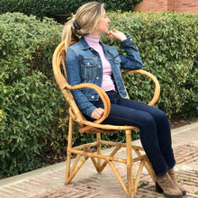 Cargar imagen en el visor de la galería, MAMBA MUEBLES SILLA AFRICANA KHONDE DE RATÁN NATURAL Y MADERA. ORIGINAL DE MALAWI. SILLA SILLA AFRICANA KHONDE DE RATÁN NATURAL Y MADERA CURVADA