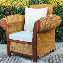 Cargar imagen en el visor de la galería, MAMBA MUEBLES SILLÓN DE JARDÍN DE RATÁN NATURAL BUTACA BUTACA REY ZAZÚ INDIVIDUAL DE RATÁN NATURAL