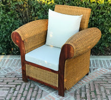 Cargar imagen en el visor de la galería, MAMBA MUEBLES SILLÓN DE JARDÍN DE RATÁN NATURAL BUTACA BUTACA REY ZAZÚ INDIVIDUAL DE RATÁN NATURAL