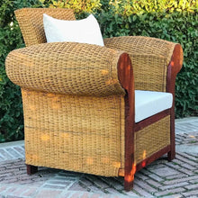 Cargar imagen en el visor de la galería, MAMBA MUEBLES SILLÓN DE JARDÍN DE RATÁN NATURAL BUTACA BUTACA REY ZAZÚ INDIVIDUAL DE RATÁN NATURAL