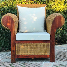 Cargar imagen en el visor de la galería, MAMBA MUEBLES SILLÓN DE JARDÍN DE RATÁN NATURAL BUTACA BUTACA REY ZAZÚ INDIVIDUAL DE RATÁN NATURAL