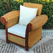 Cargar imagen en el visor de la galería, MAMBA MUEBLES SILLÓN DE JARDÍN DE RATÁN NATURAL BUTACA BUTACA REY ZAZÚ INDIVIDUAL DE RATÁN NATURAL