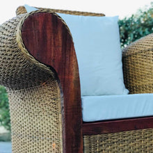 Cargar imagen en el visor de la galería, MAMBA MUEBLES SILLÓN DE JARDÍN DE RATÁN NATURAL BUTACA BUTACA REY ZAZÚ INDIVIDUAL DE RATÁN NATURAL