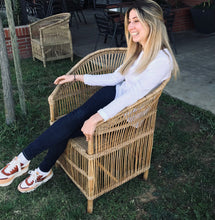 Cargar imagen en el visor de la galería, MAMBA MUEBLES SILLÓN DE MIMBRE MANGOCHI SILLA SILLÓN MANGOCHI DE RATÁN NATURAL PARA EXTERIOR O COMEDOR