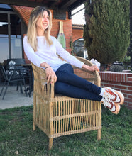 Cargar imagen en el visor de la galería, MAMBA MUEBLES SILLÓN DE MIMBRE MANGOCHI SILLA SILLÓN MANGOCHI DE RATÁN NATURAL PARA EXTERIOR O COMEDOR