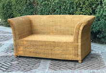 Cargar imagen en el visor de la galería, Sofá doble ratan estilo colonial. Masions du monde