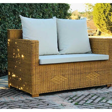 Cargar imagen en el visor de la galería, MAMBA MUEBLES SOFÁ LAGO MALAWI DE MIMBRE SOFAS SOFÁ LAGO MALAWI 2 PLAZAS DE RATAN NATURAL PARA EXTERIOR O COMEDOR