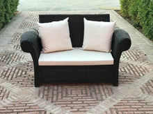 Cargar imagen en el visor de la galería, MAMBA MUEBLES SOFAS SOFÁ DOBLE REY ZAZÚ DE RATÁN NATURAL COLOR NOGAL OSCURO