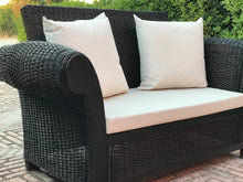 Cargar imagen en el visor de la galería, MAMBA MUEBLES SOFAS SOFÁ DOBLE REY ZAZÚ DE RATÁN NATURAL COLOR NOGAL OSCURO