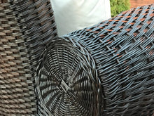 Cargar imagen en el visor de la galería, MAMBA MUEBLES SOFAS SOFÁ DOBLE REY ZAZÚ DE RATÁN NATURAL COLOR NOGAL OSCURO