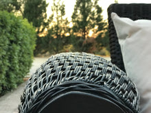 Cargar imagen en el visor de la galería, MAMBA MUEBLES SOFAS SOFÁ DOBLE REY ZAZÚ DE RATÁN NATURAL COLOR NOGAL OSCURO