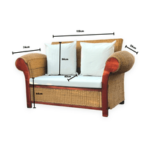 Cargar imagen en el visor de la galería, Muebles en jardín - Mamba muebles SOFAS SOFÁ DOBLE REY ZAZÚ DE RATÁN NATURAL