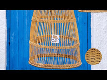 Charger et lire la vidéo dans la visionneuse de la Galerie, LÁMPARA GRAN MALAWI DE RATÁN NATURAL