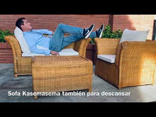 Cargar y reproducir el video en el visor de la galería, Sofá doble ratan estilo colonial. Masions du monde