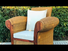 Cargar y reproducir el video en el visor de la galería, BUTACA REY ZAZÚ INDIVIDUAL DE RATÁN NATURAL