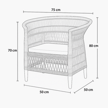Load image into Gallery viewer, MALAWI ARMCHAIR THE ORIGINAL HANDMADE WITH NATURAL RATTAN

