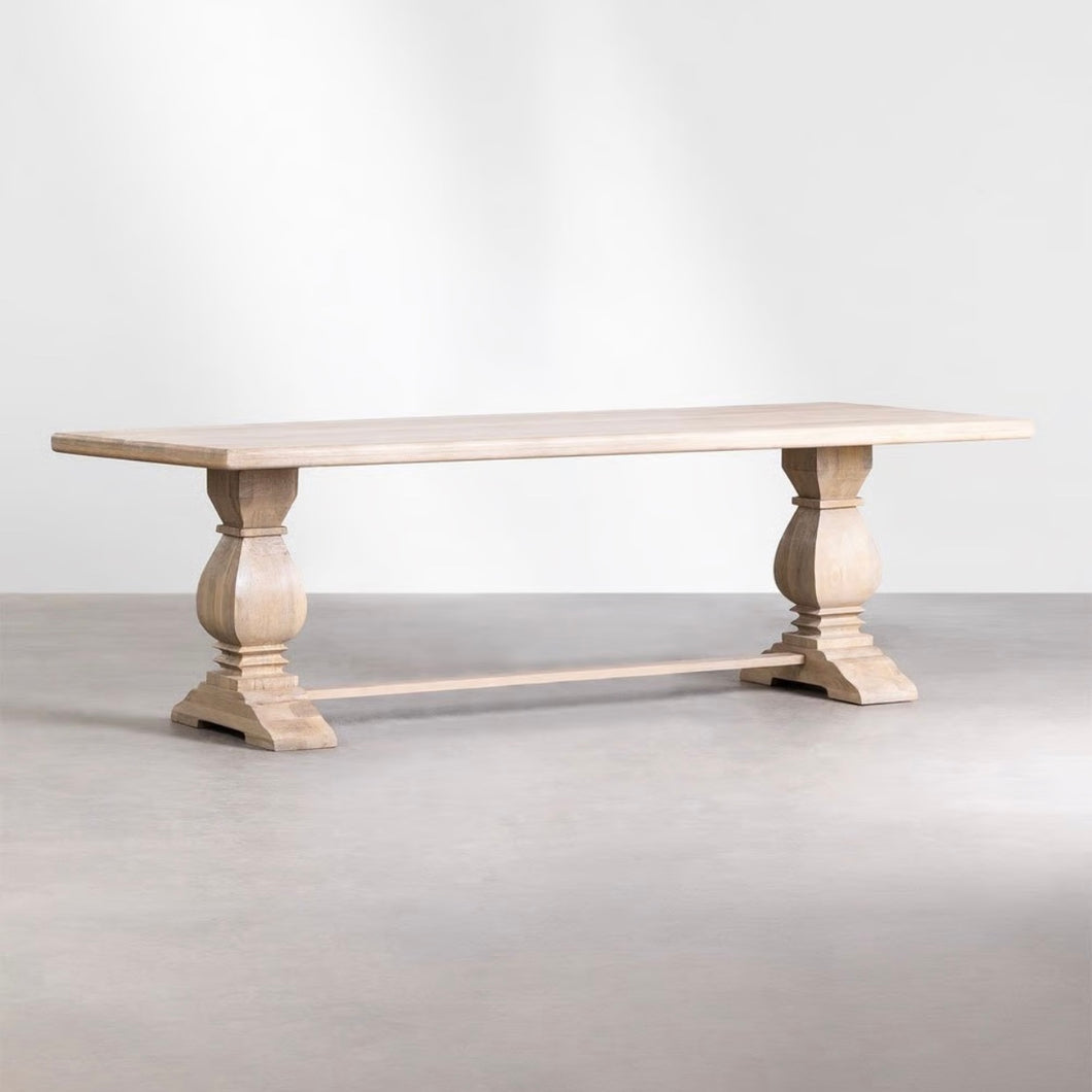 MESA SABINA. (180 y 220 X 100CM) MADERA DE MANGO CLARO