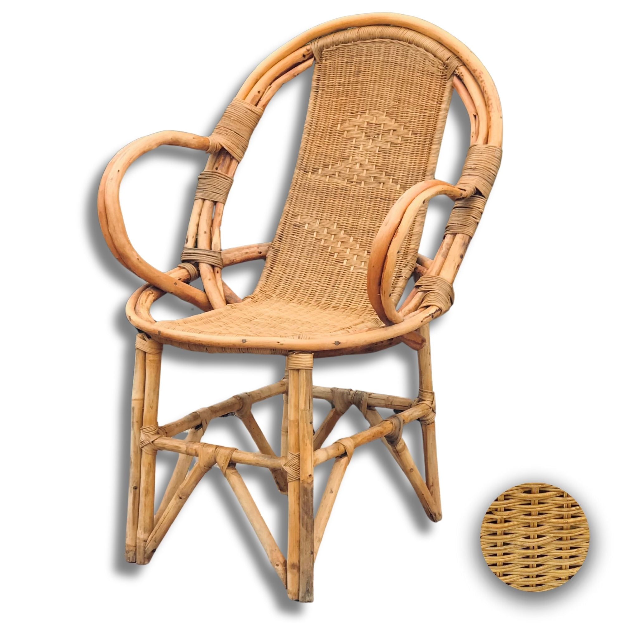 KHONDE AFRICAN CHAIR IN NATURAL RATTAN AND WOOD. ORIGINAL FROM MALAWI ...
