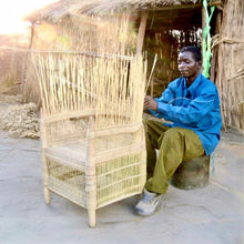 Load image into Gallery viewer, MALAWI ARMCHAIR THE ORIGINAL HANDMADE WITH NATURAL RATTAN
