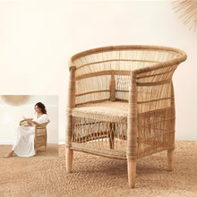 Load image into Gallery viewer, MALAWI ARMCHAIR THE ORIGINAL HANDMADE WITH NATURAL RATTAN
