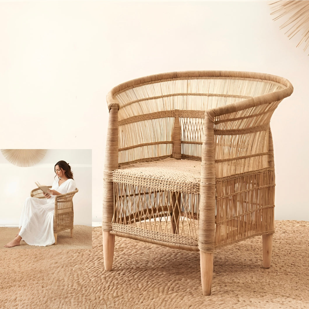 MALAWI ARMCHAIR THE ORIGINAL HANDMADE WITH NATURAL RATTAN