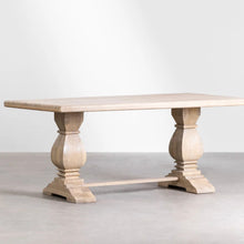 Load image into Gallery viewer, MESA SABINA. (180 y 220 X 100CM) MADERA DE MANGO CLARO
