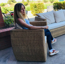 Cargar imagen en el visor de la galería, MAMBA MUEBLES BUTACA BUTACA MAFUMU DE RATÁN NATURAL PARA EXTERIOR O COMEDOR
