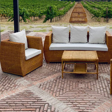 Load image into Gallery viewer, MAMBA MUEBLES - Muebles de jardín  CONJUNTO DE JARDÍN MAFUMU EDICIÓN ESPECIAL DE RATAN NATURAL PARA 6 PERSONAS
