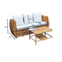 Load image into Gallery viewer, MAMBA MUEBLES - Muebles de jardín  CONJUNTO DE JARDÍN MAFUMU EDICIÓN ESPECIAL DE RATAN NATURAL PARA 6 PERSONAS
