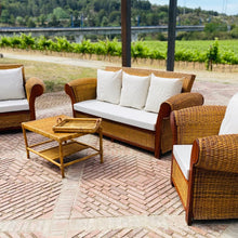 Load image into Gallery viewer, MAMBA MUEBLES SOFAS CONJUNTO DE JARDÍN REY ZAZÚ PARA 5 PERSONAS DE RATÁN NATURAL
