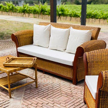 Load image into Gallery viewer, MAMBA MUEBLES SOFAS CONJUNTO DE JARDÍN REY ZAZÚ PARA 5 PERSONAS DE RATÁN NATURAL
