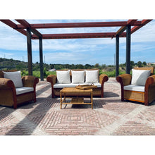 Load image into Gallery viewer, MAMBA MUEBLES SOFAS CONJUNTO DE JARDÍN REY ZAZÚ PARA 5 PERSONAS DE RATÁN NATURAL

