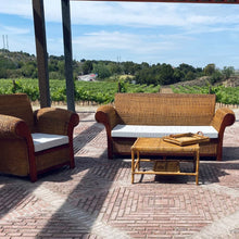 Load image into Gallery viewer, MAMBA MUEBLES SOFAS CONJUNTO DE JARDÍN REY ZAZÚ PARA 5 PERSONAS DE RATÁN NATURAL
